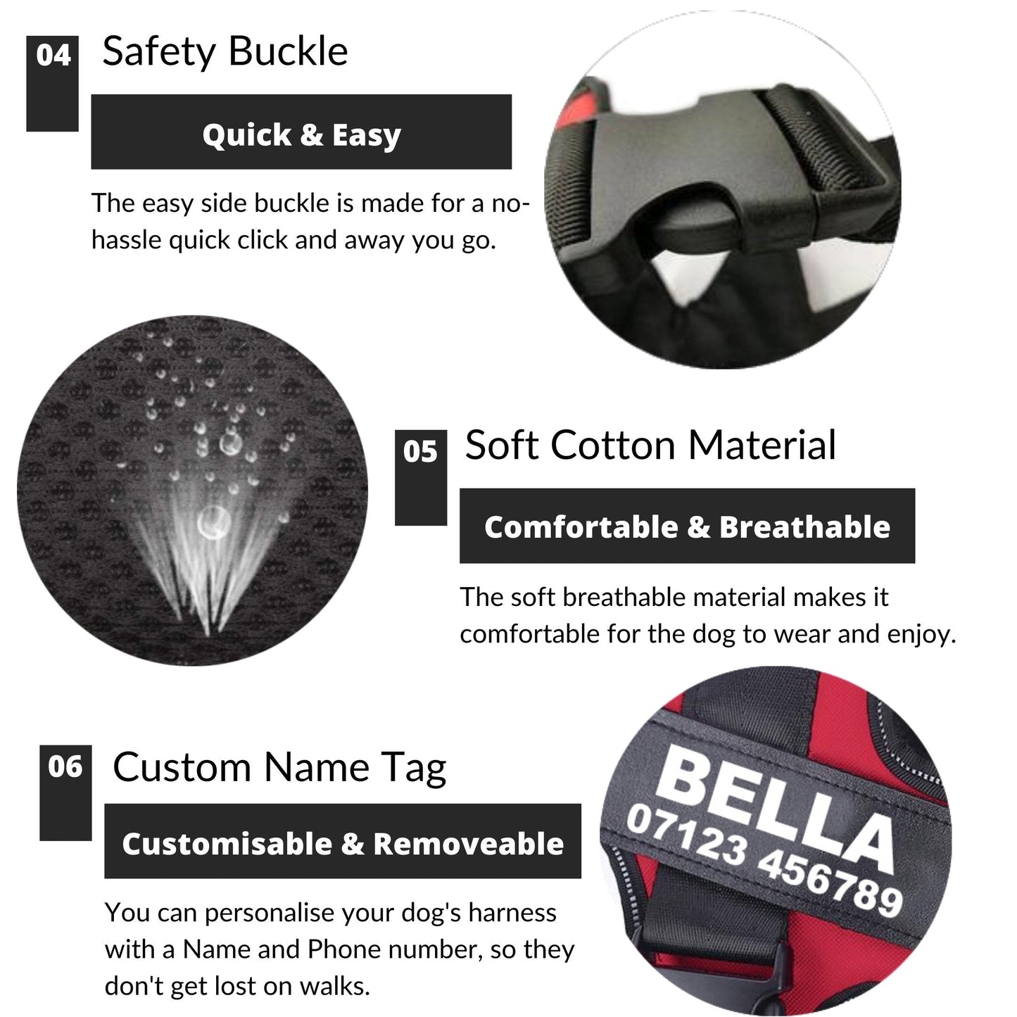SAPHIRA™ - CUSTOM FIT NO-PULL DOG HARNESS