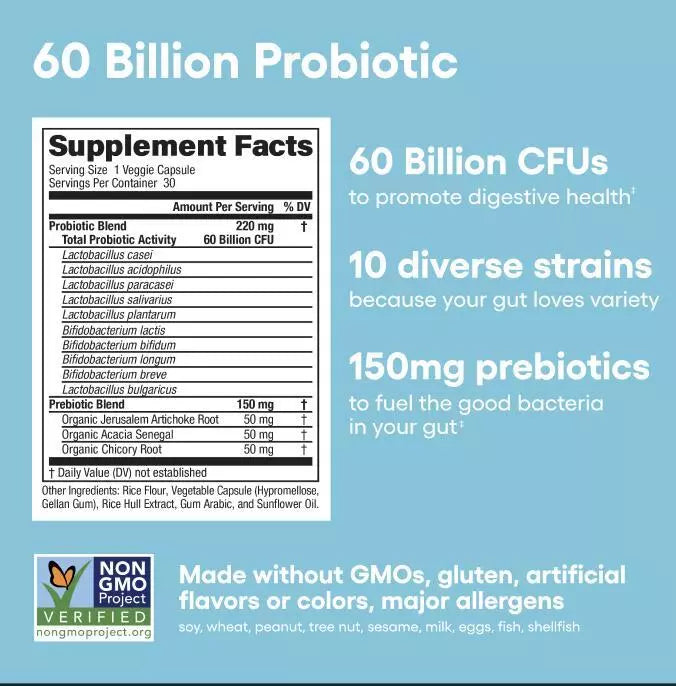SAPHIRA™ - DIGESTIVE ENZYMES 60CT + 60B PROBIOTIC 30CT