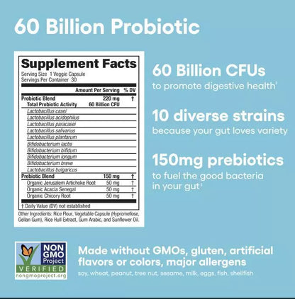 SAPHIRA™  - DIGESTIVE ENZYMES 60CT + 60B PROBIOTIC 30CT